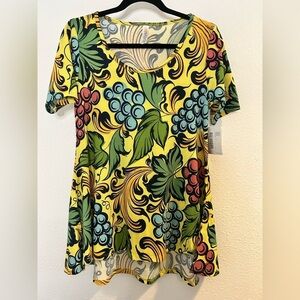 LuLaRoe Colorful Floral Short Sleeve Top Size XS